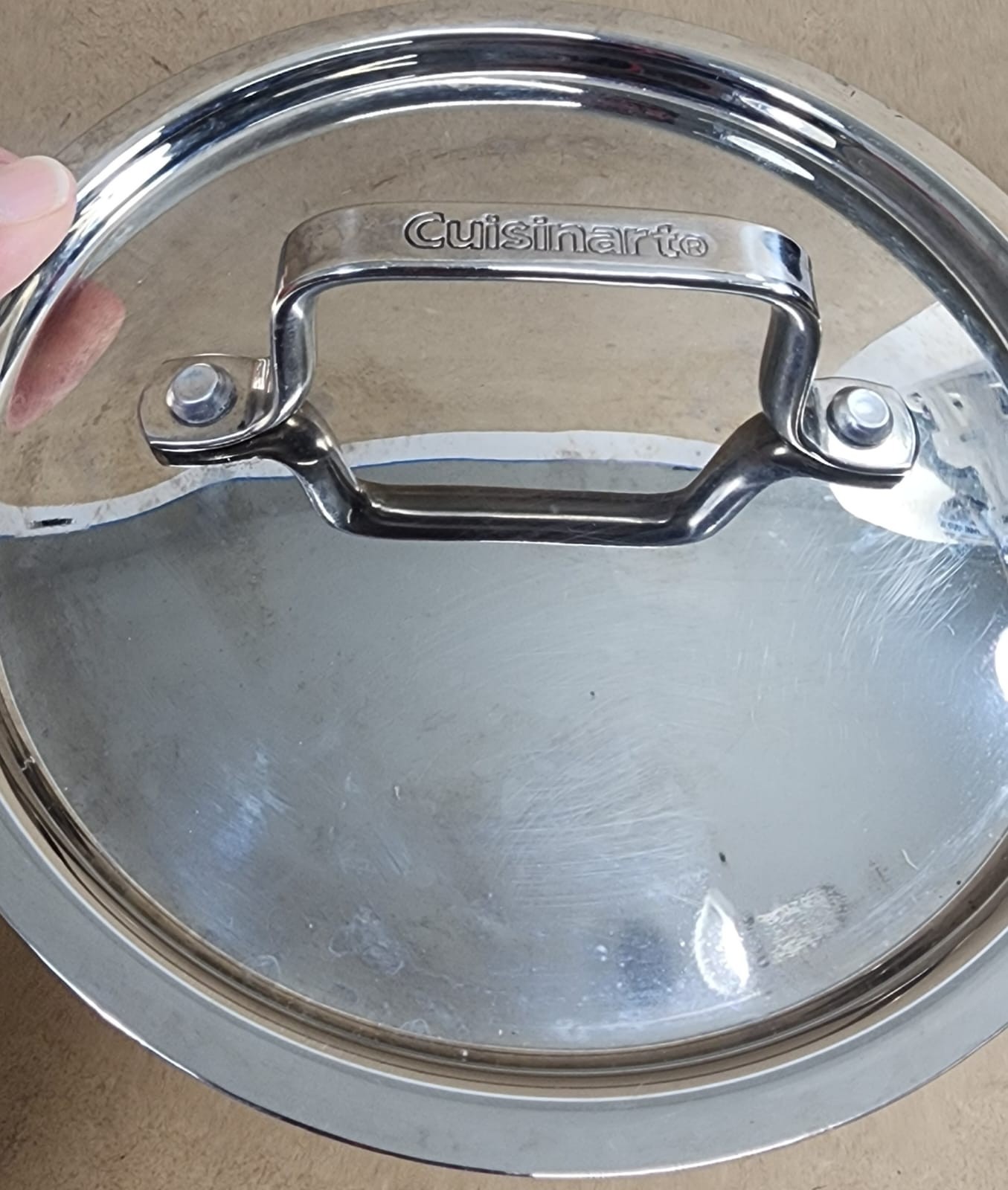 Cuisinart Replacement Lid Stainless Steel 7″ Outer Rim Cookware Pot Pan Cover
