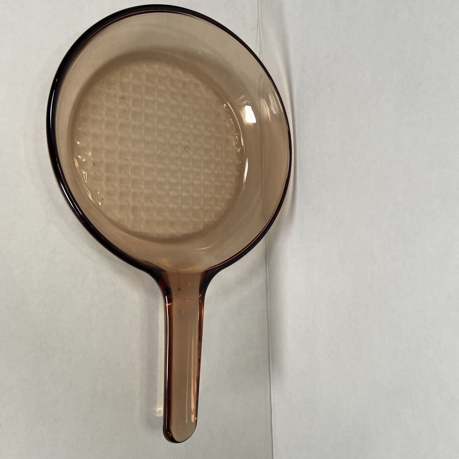 Corning Visions Glass Waffle Bottom 7” Frying Pan Skillet Amber Kitchen Cookware