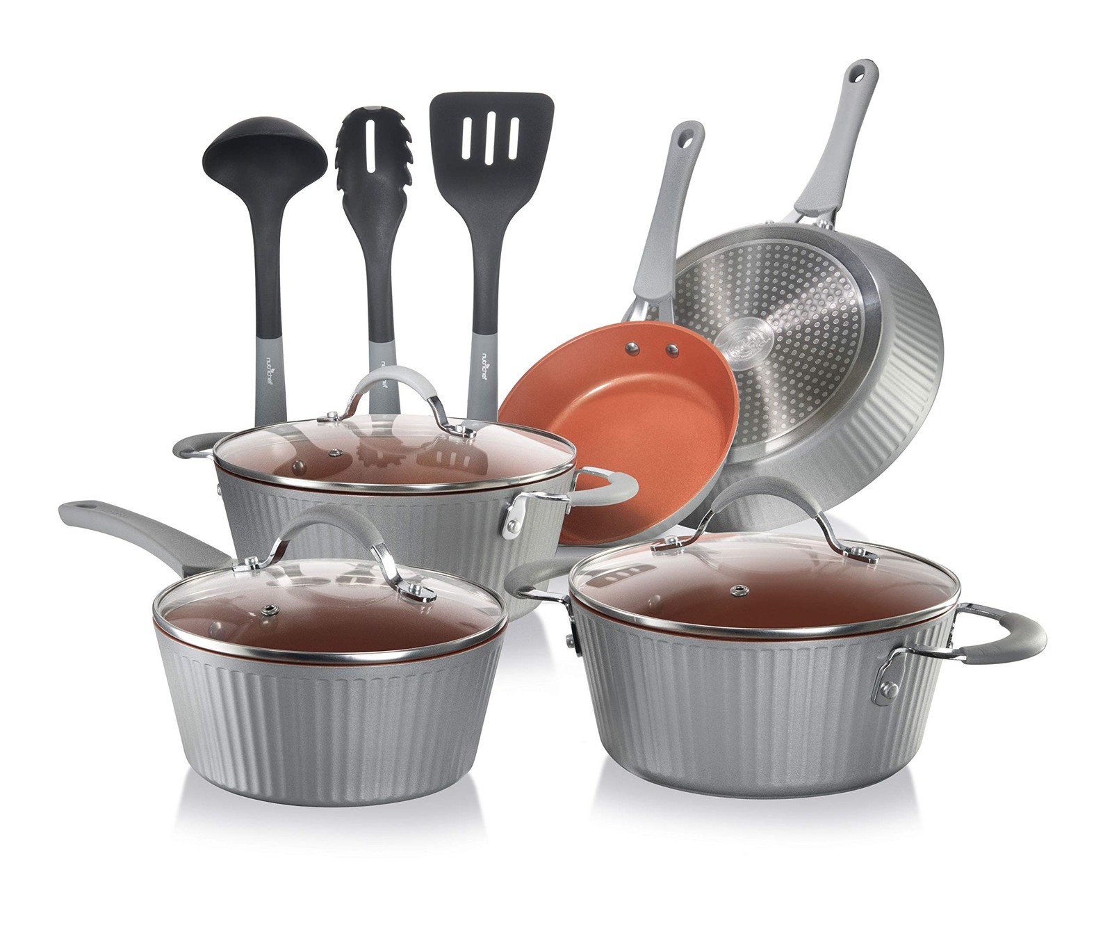 Nutrichef Nonstick Cookware Excilon Home Kitchen Ware Pan Set Saucepan Frying