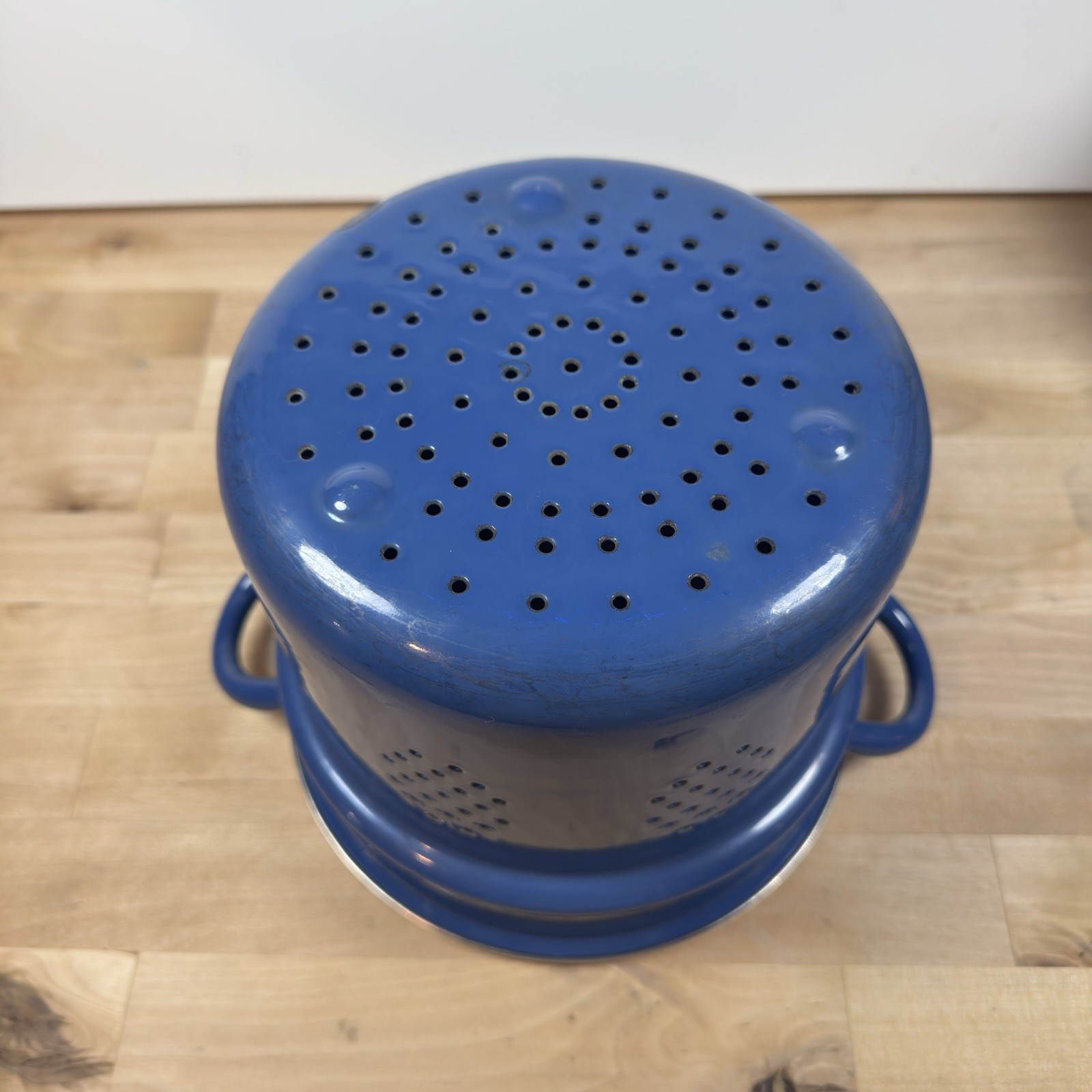 Le Creuset Enameled Steel Blue Steamer Colander Insert 7.25″ x 8.5″