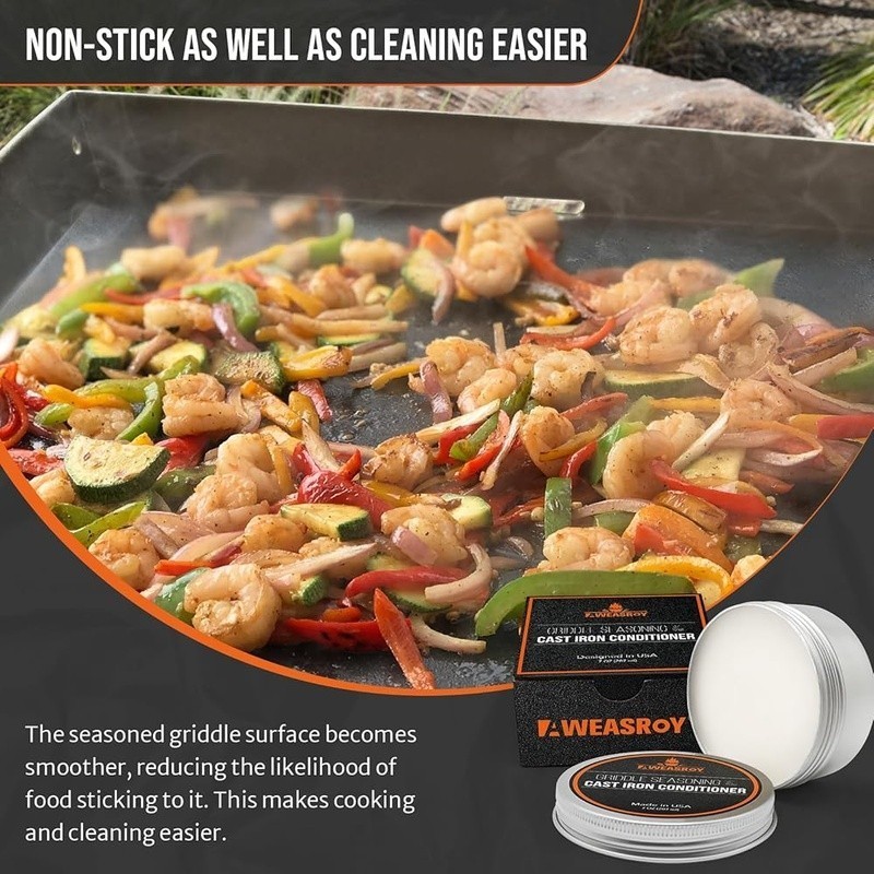 Griddle Seasoning Cast Iron Pan Non Stick Flavor Enhancer Grill Maintenance New