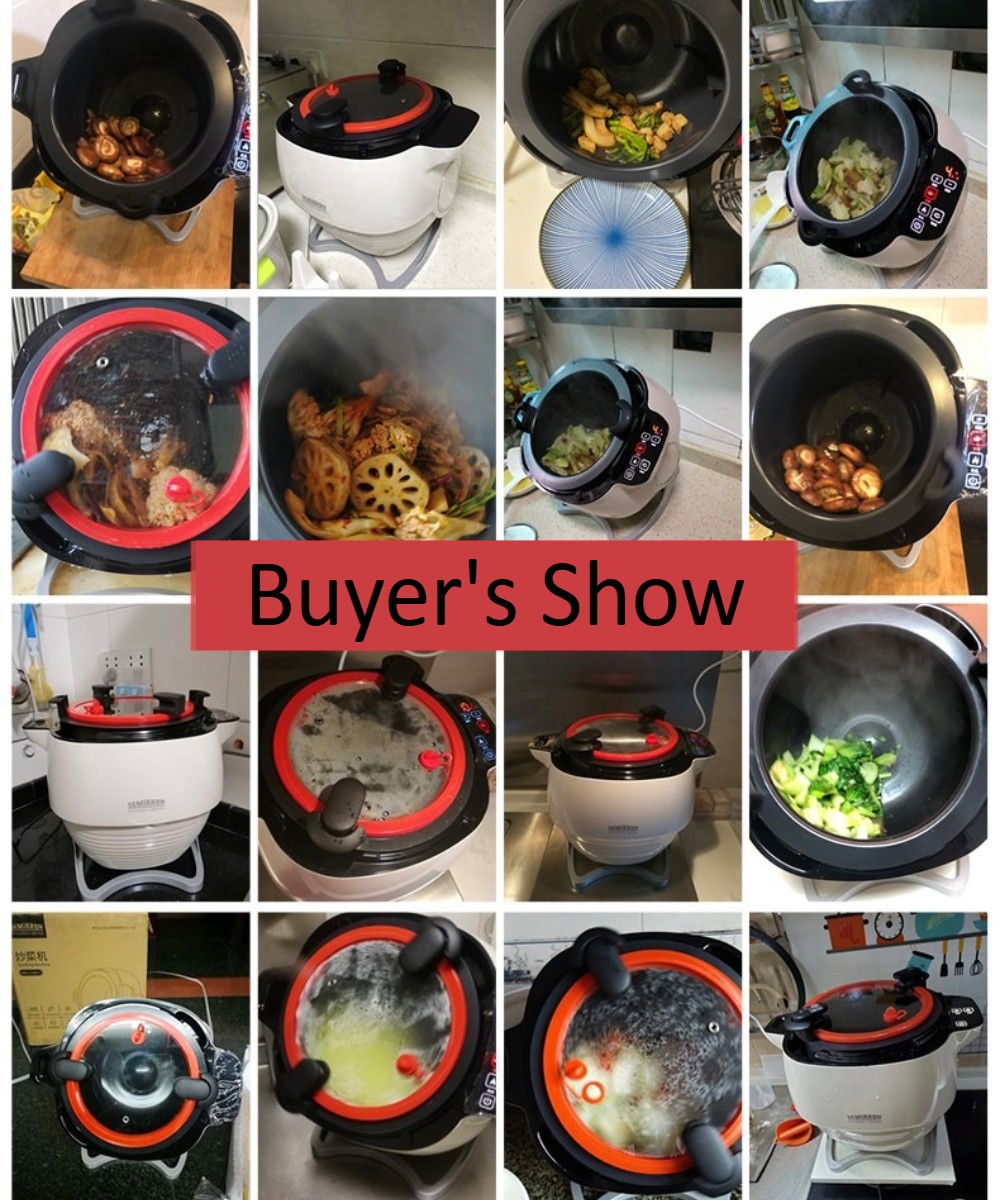 2000W Automatic Stir-frying Machine Stewing Heating Cooker Wok Household 6L 220V