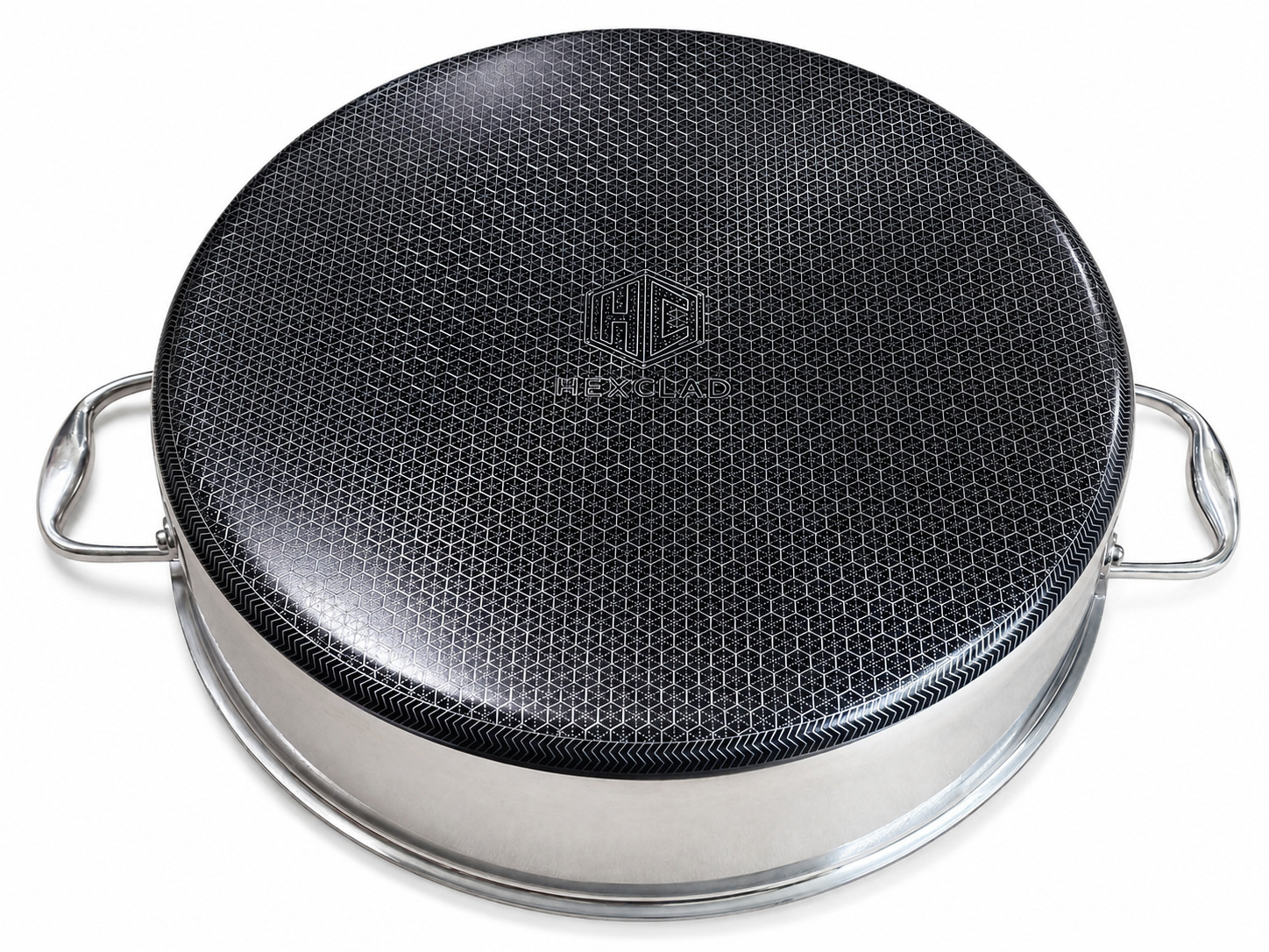 HexClad Hybrid 7-Quart Sauté Pan / Chicken Fryer w/Tempered Glass Lid BRAND NEW!