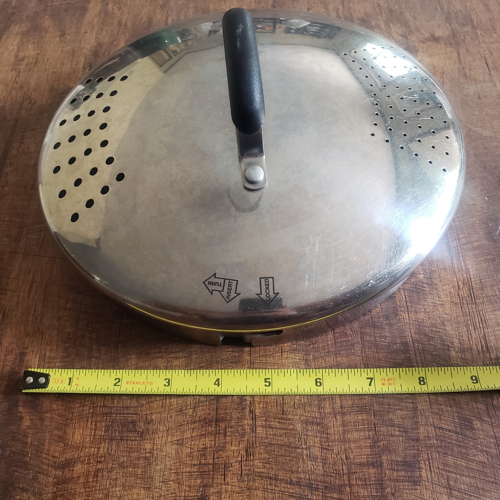 Calphalon Select 10” Stainless Locking Stock Pot Replacement Lid 9-3/8” Inner