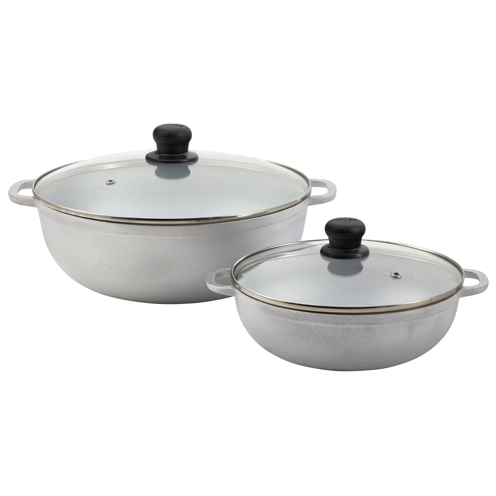 IMUSA 2.5/7.0qt Cast Aluminum Caldero 2pc Set with Glass lid – 22/30cm