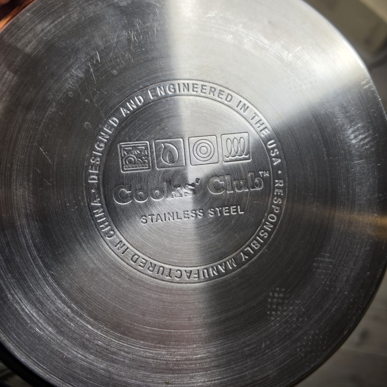 Cooks Club Stainless Steel Cookware Gold Sides Frying Pans Vintage Quality