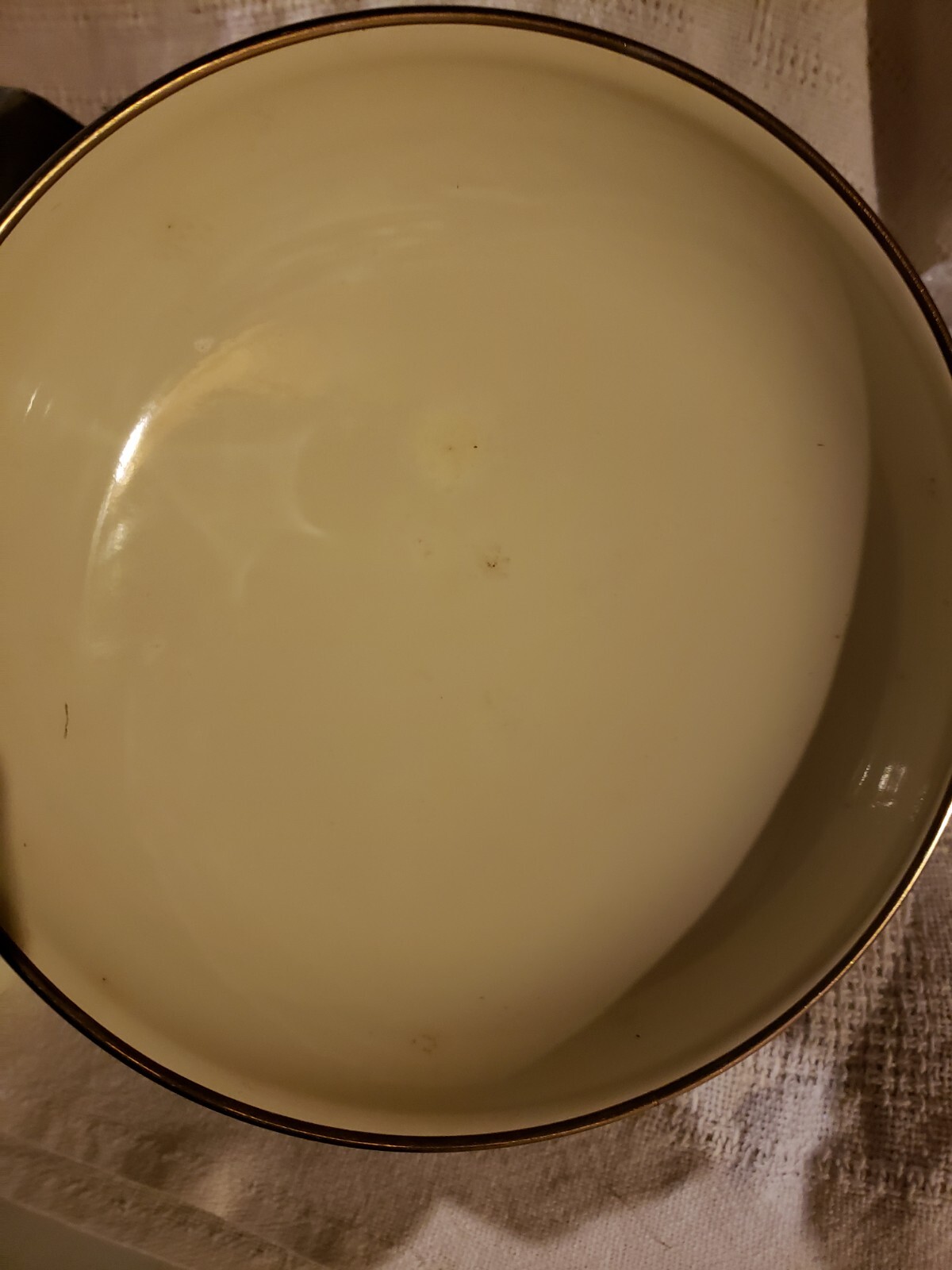 Vintage Regency Club 3 Quart Dutch Oven Pot Pan Enamel Brass Handles