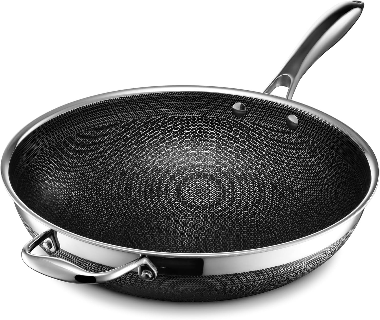 Hexclad Hybrid Cookware Stainless Steel Pan Nonstick 12″ Wok – NO LID – NEW!