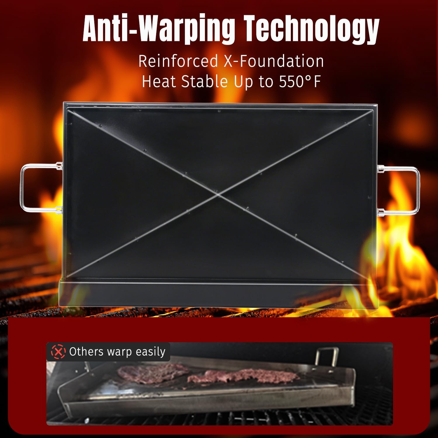 25×16 Ceramic Coated Flat Top Griddle for Gas Stove & BBQ Grill Cooking Griddle