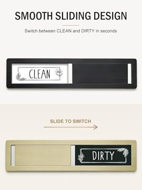 Dishwasher Magnet Clean Dirty Sign, Premium Stainless Steel, Dishwasher silver