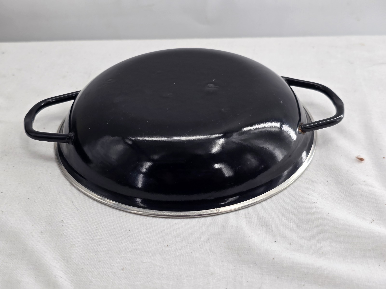 VTG Mid Century Modern Yugoslavian Emo Celje 3-Piece Enamel Nesting Sauté Pans