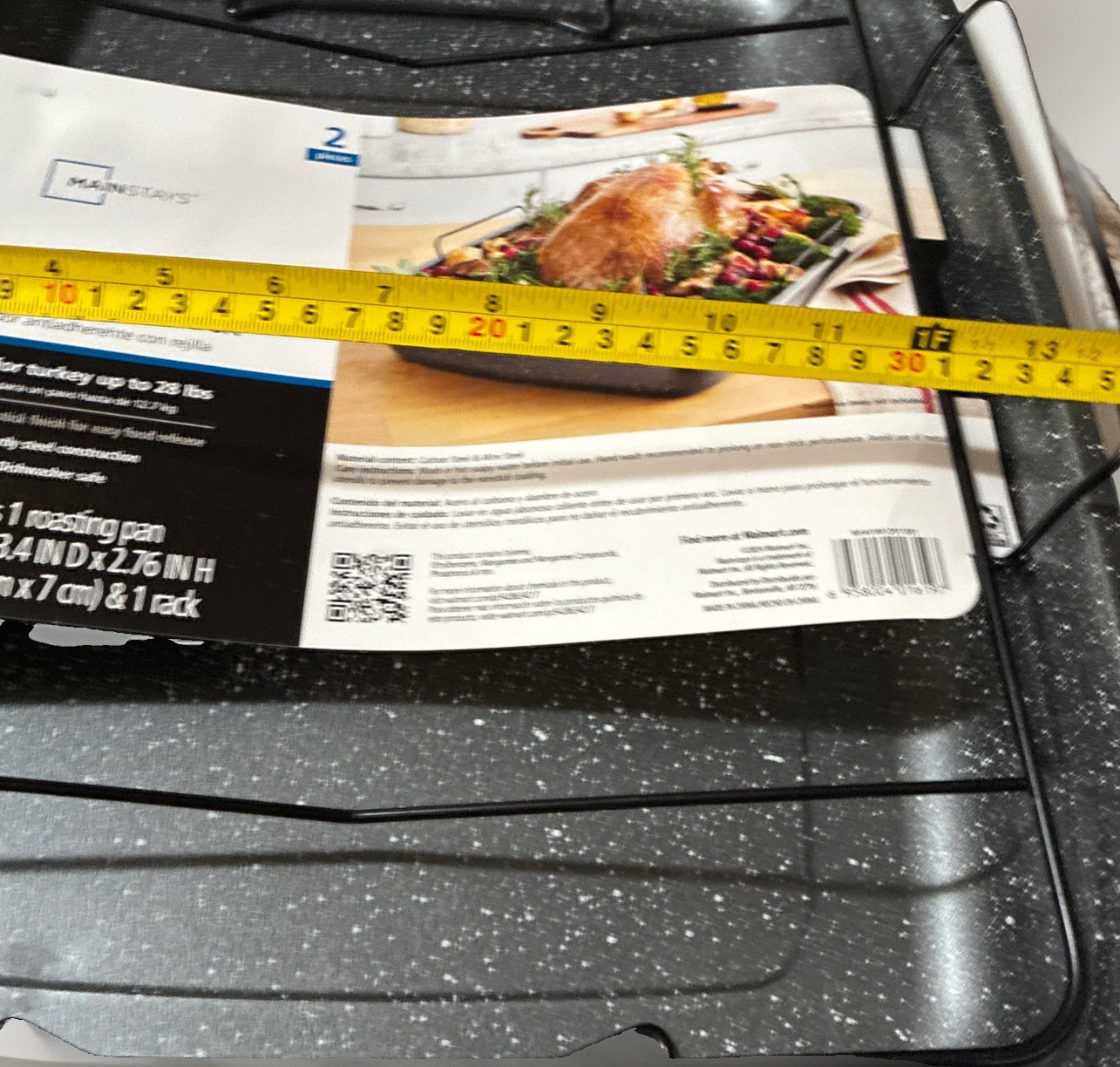 Mainstays Rectangle 18.9″ Non-Stick Dark Grey With Speckle Roaster With Rack