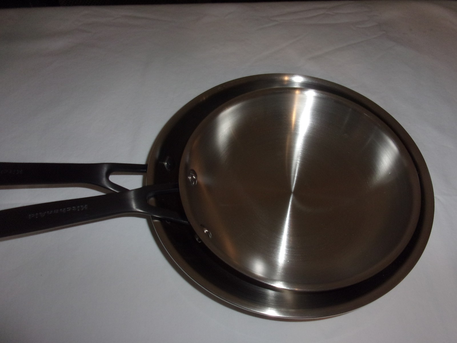 KitchenAid Set of 2 STAINLESS STEEL 5-PLY CLAD 10”25CM /8.5”21 CM Pans No Lid
