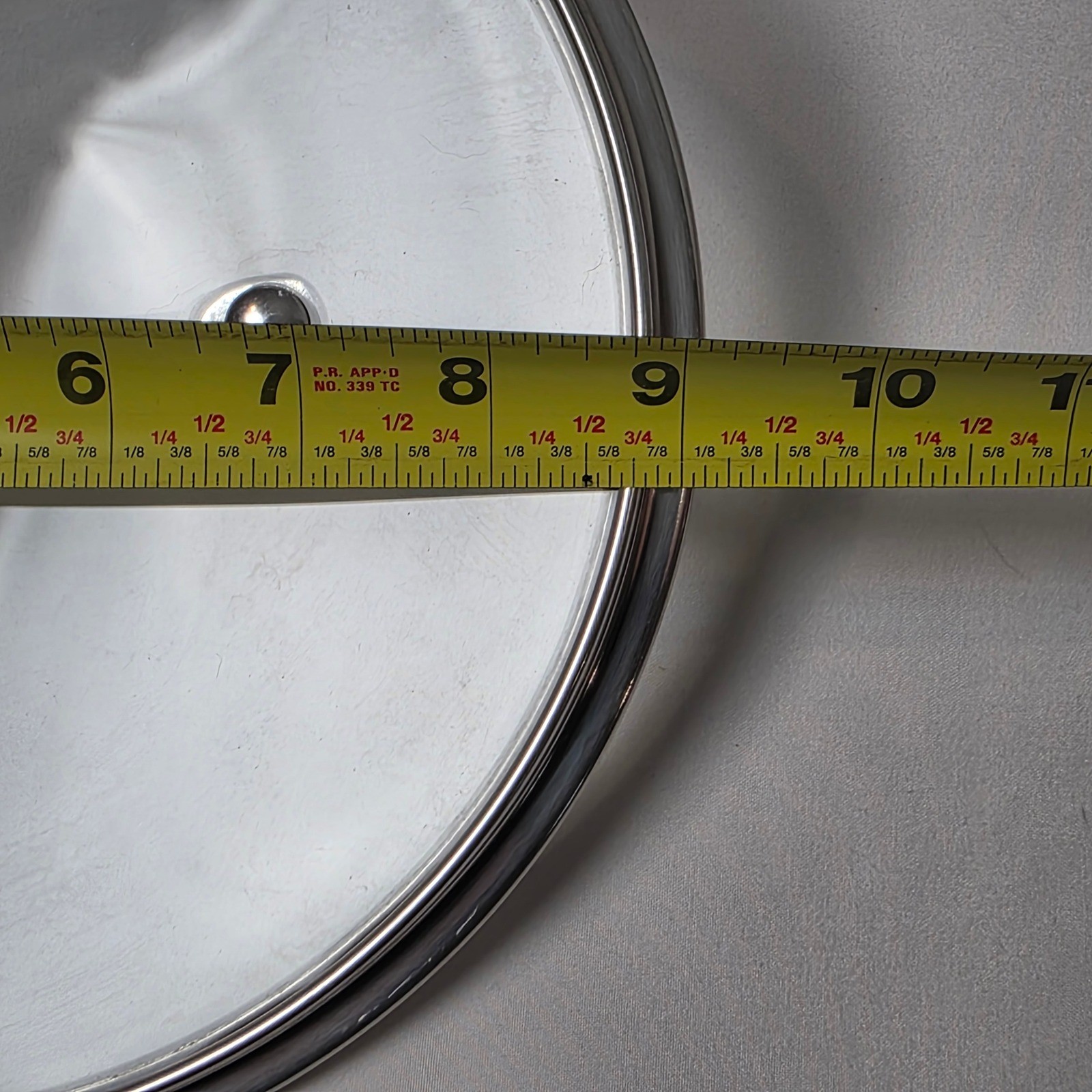 Cuisinart Cookware Lid 9in Clear Tempered Glass Stainless Steel Rim