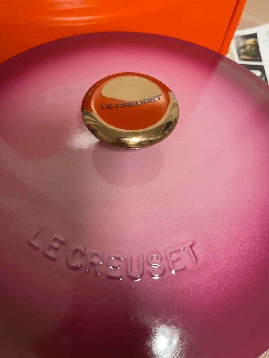 Le Creuset Marmite 22cm 2.6L Berry Pink Soup Pot Black Matte Enamel Cast Iron
