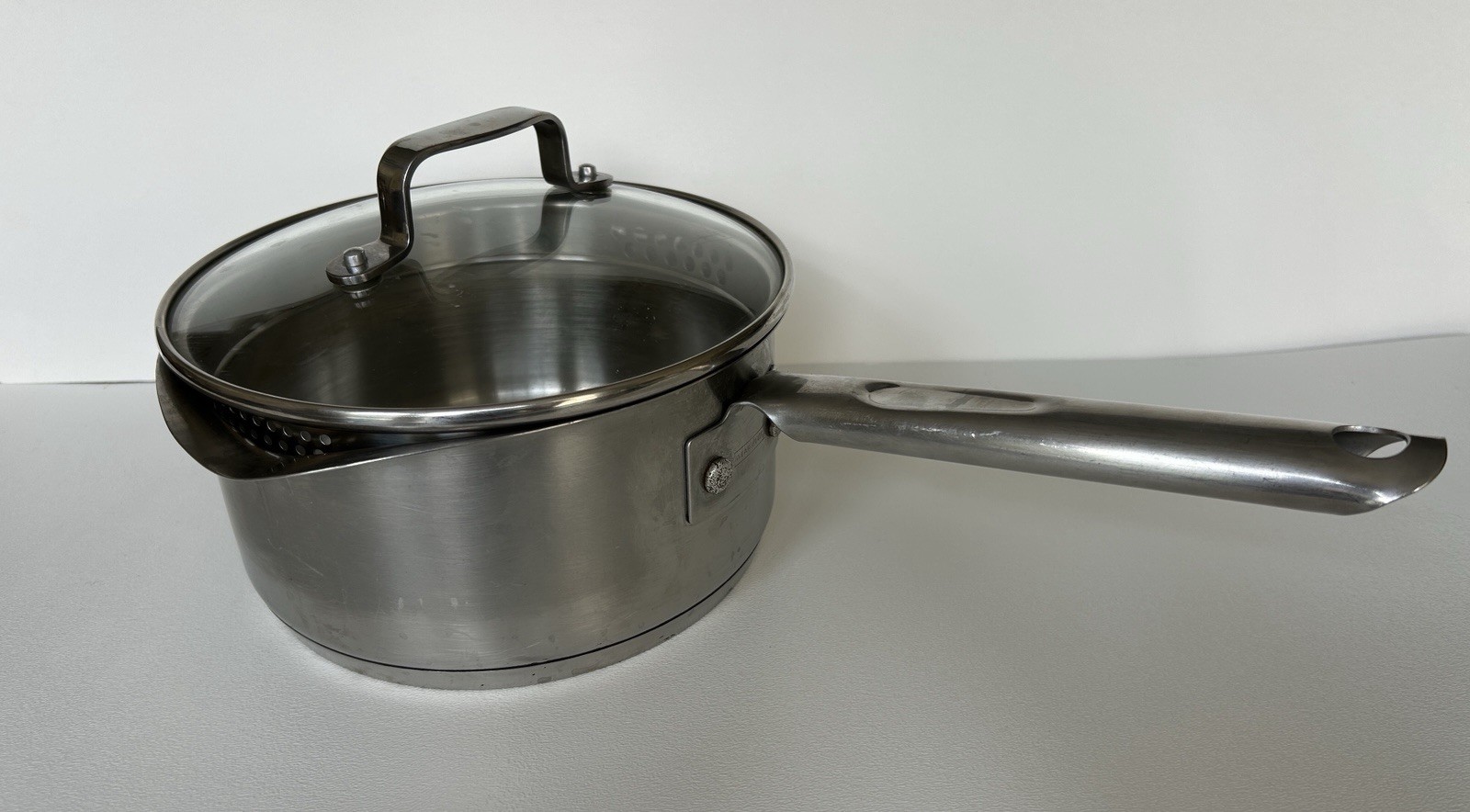 Wear-Ever 2 Qt Stainless Steel Sauce Pot Pan Double Spouts with Strainer Lid