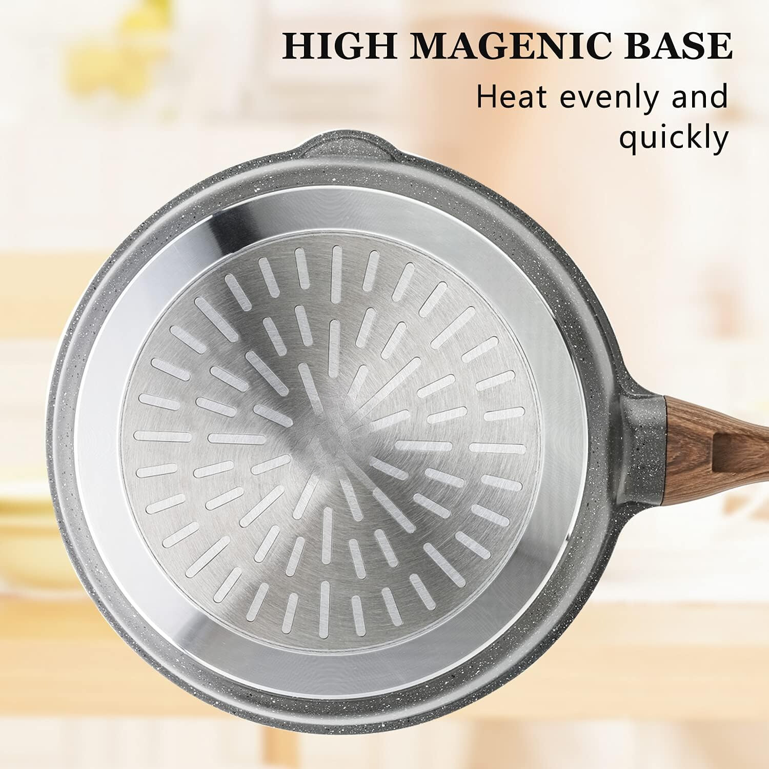 Non-Stick, 10/11/12-Inch Wok with Lid, Non-Scald Handles, Stoneware (10-Inch)