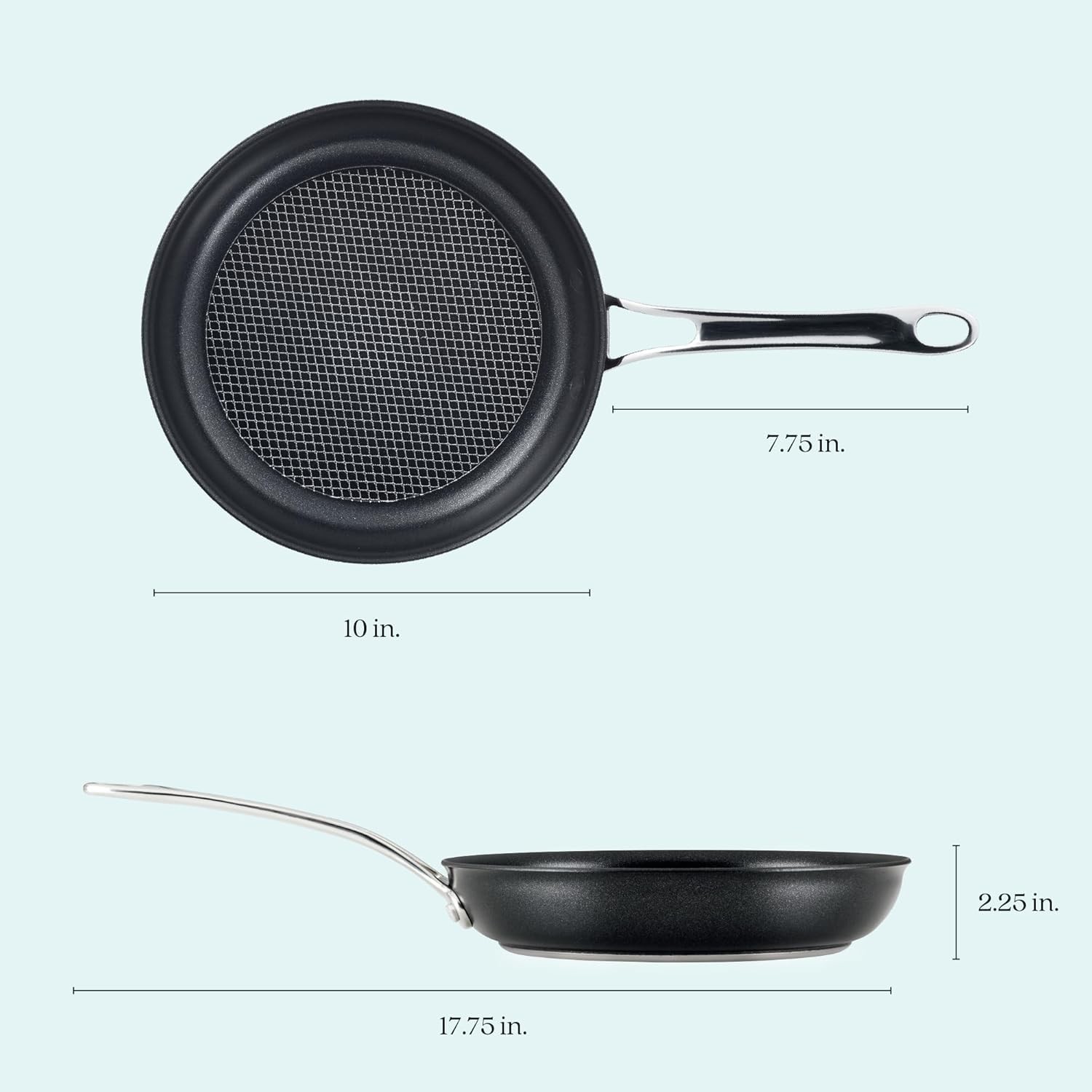 X Hybrid Nonstick Induction Frying Pan/Skillet 10 Inch Dark Gray
