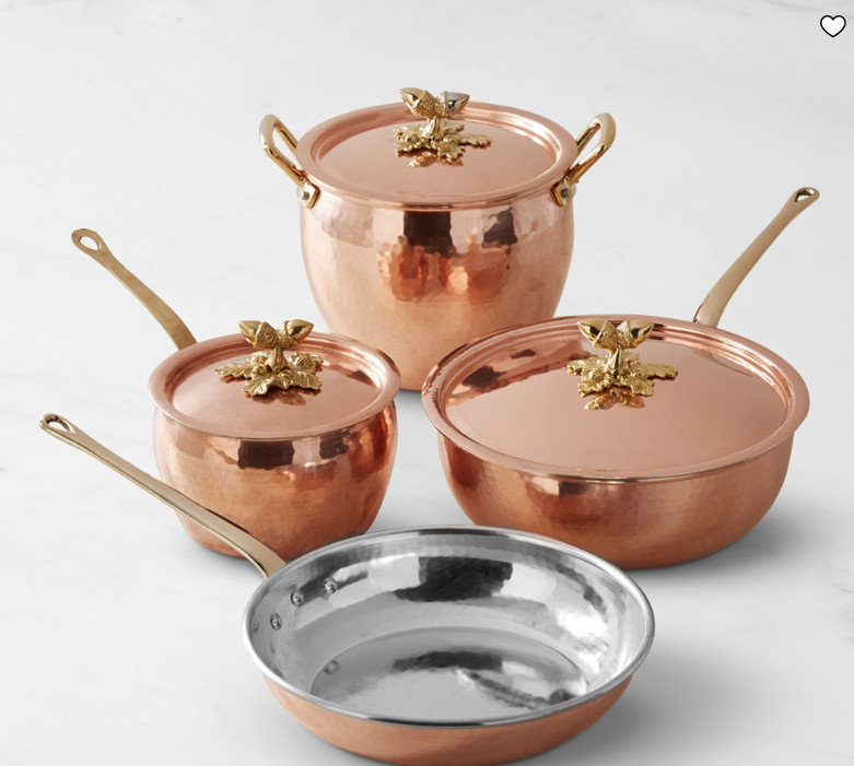Ruffoni Historia Hammered Copper 7-Piece Cookware Set with Acorn Knobs – SALE