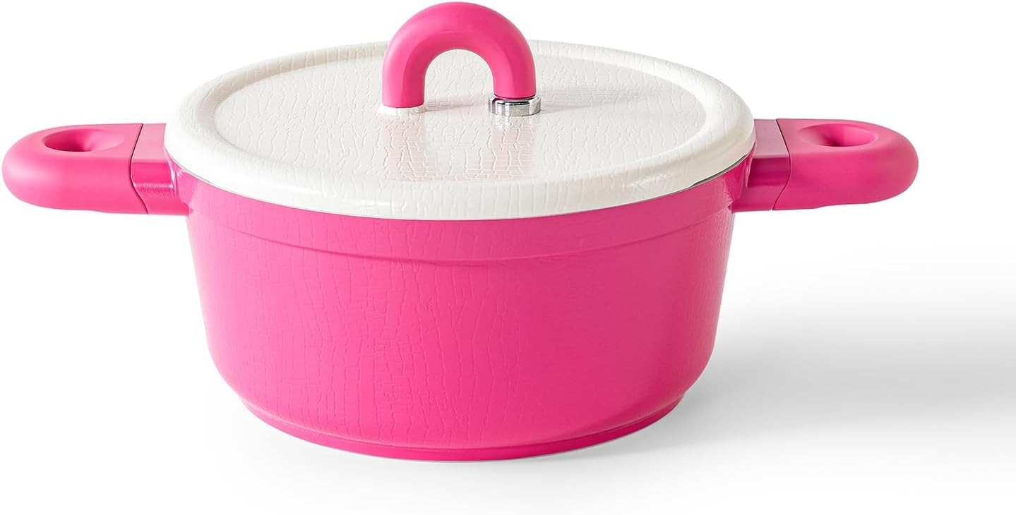 4QT Nonstick Stock Pot with Lid Ceramic Casserole with Die-cast lid Non-toxic