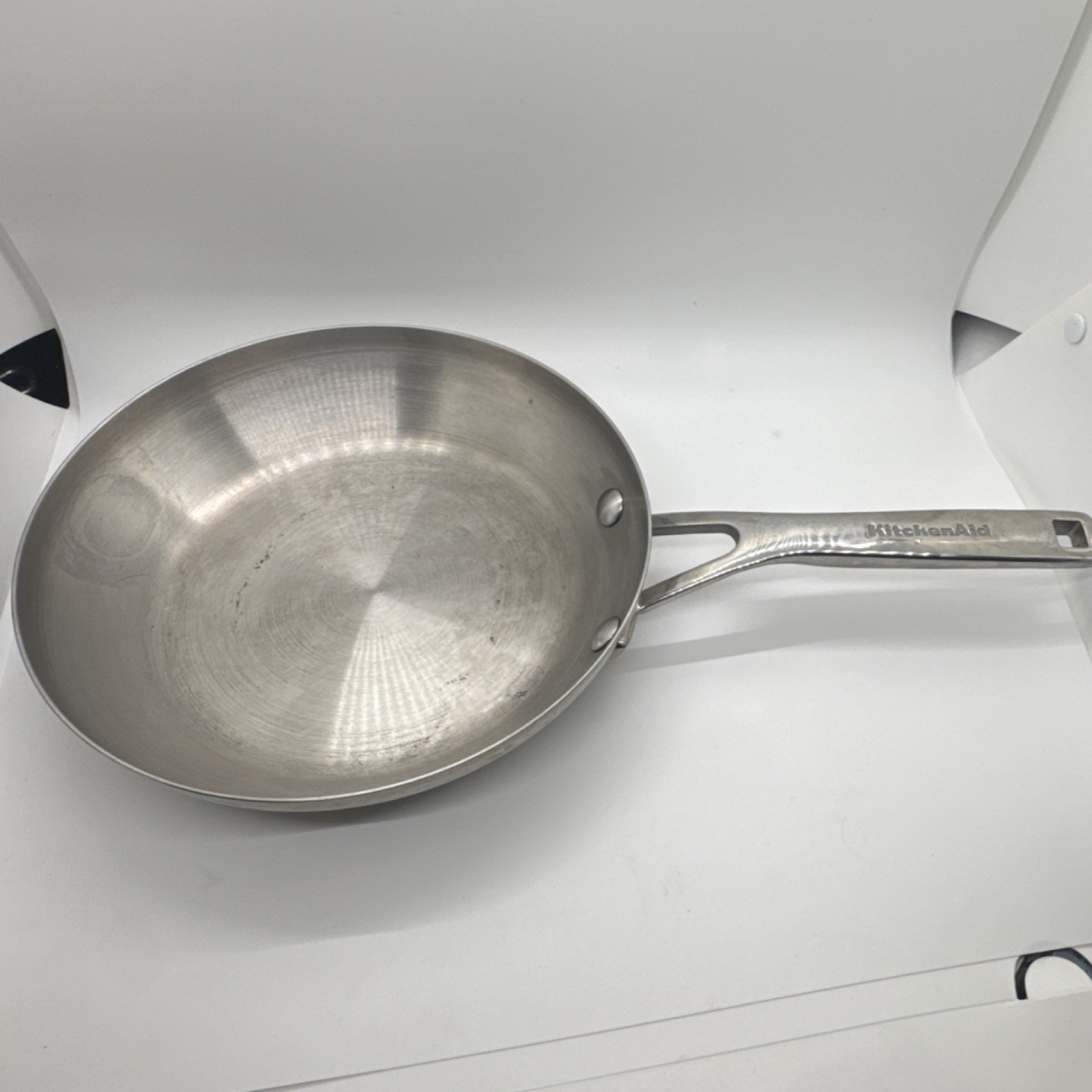 KitchenAid Stainless Steel Frying Pan Silver Long Handle Gas Induction Electric