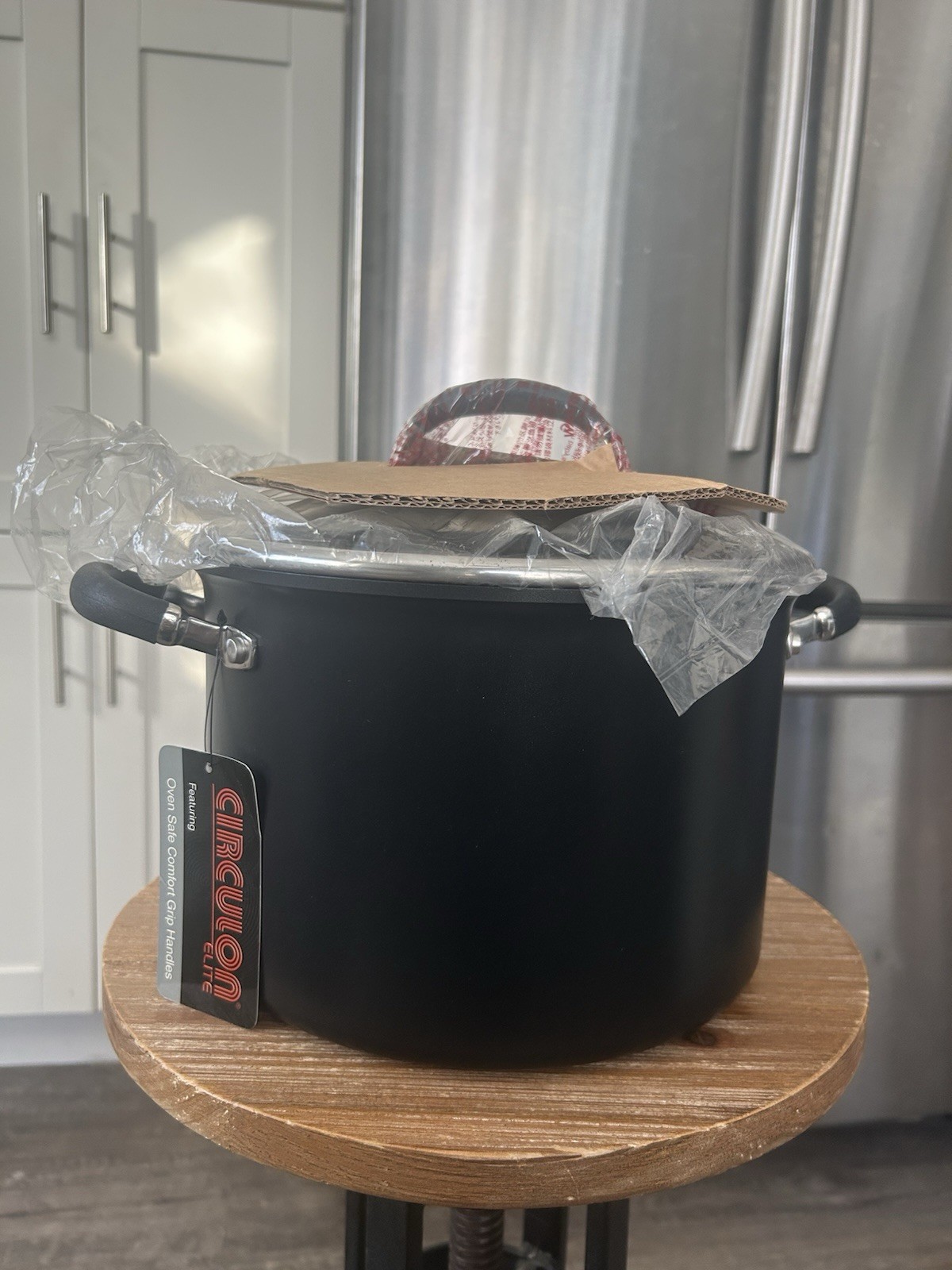 Circulon Elite Hard-Anodized Non Stick 8qt/7.6L Stock Pan Pot With Glass Lid New
