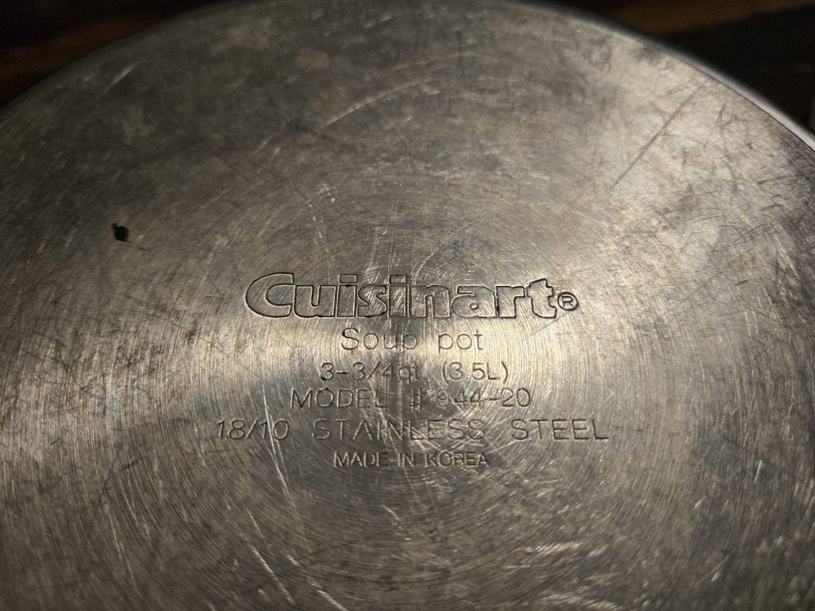 Cuisinart #944 Double Handle 3QT Soup Pot With Lid Stainless Steel