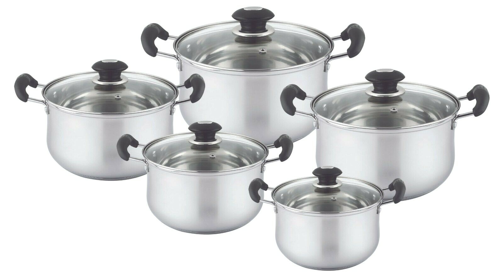 Stainless Steel Cookware Pots With Glass Lid ,1.75 / 2.5 / 3.5 / 4.5 Quart