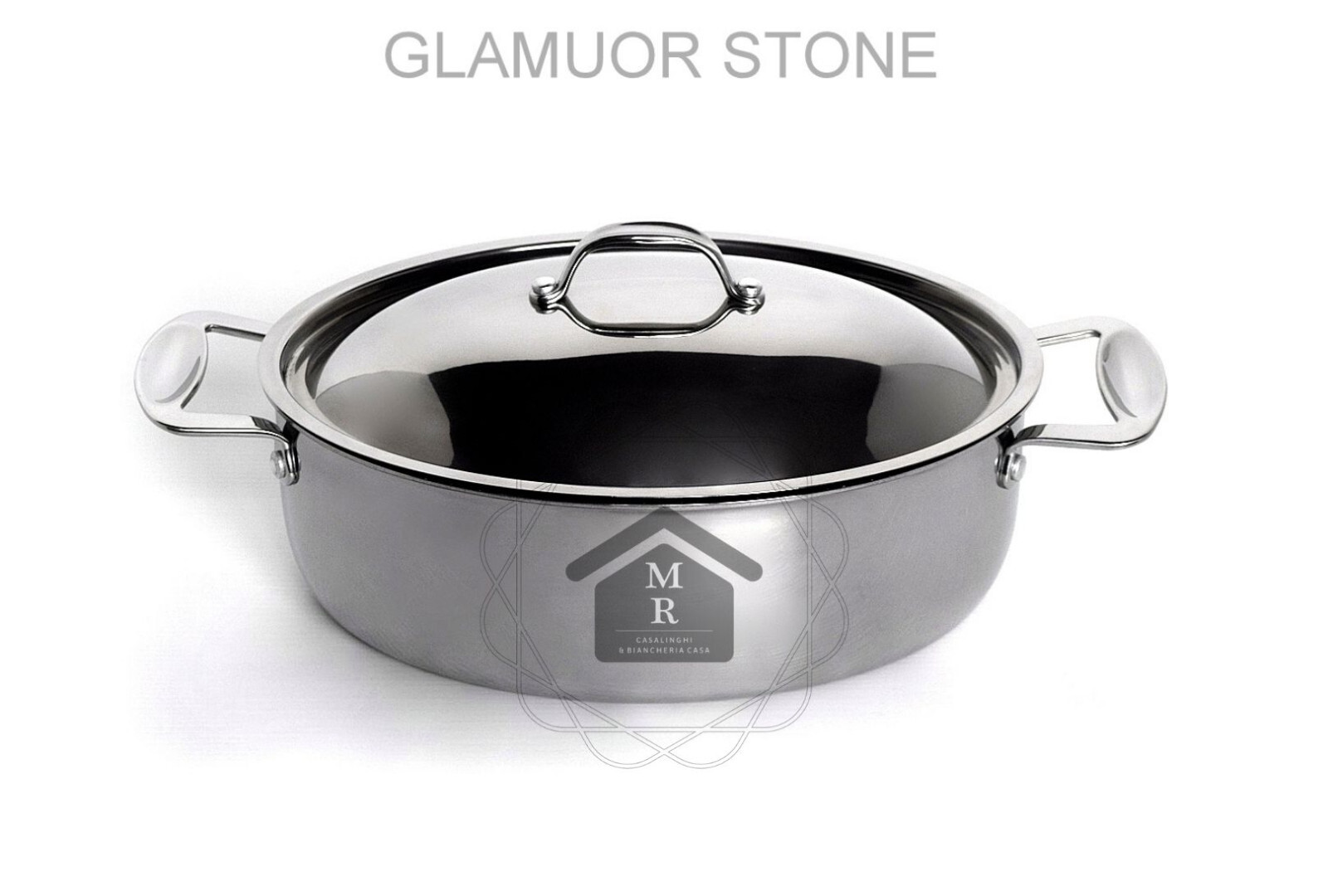 Glamuor Ston Mepra 18/10 Stainless Steel Oval Casserole Nonstick Coating