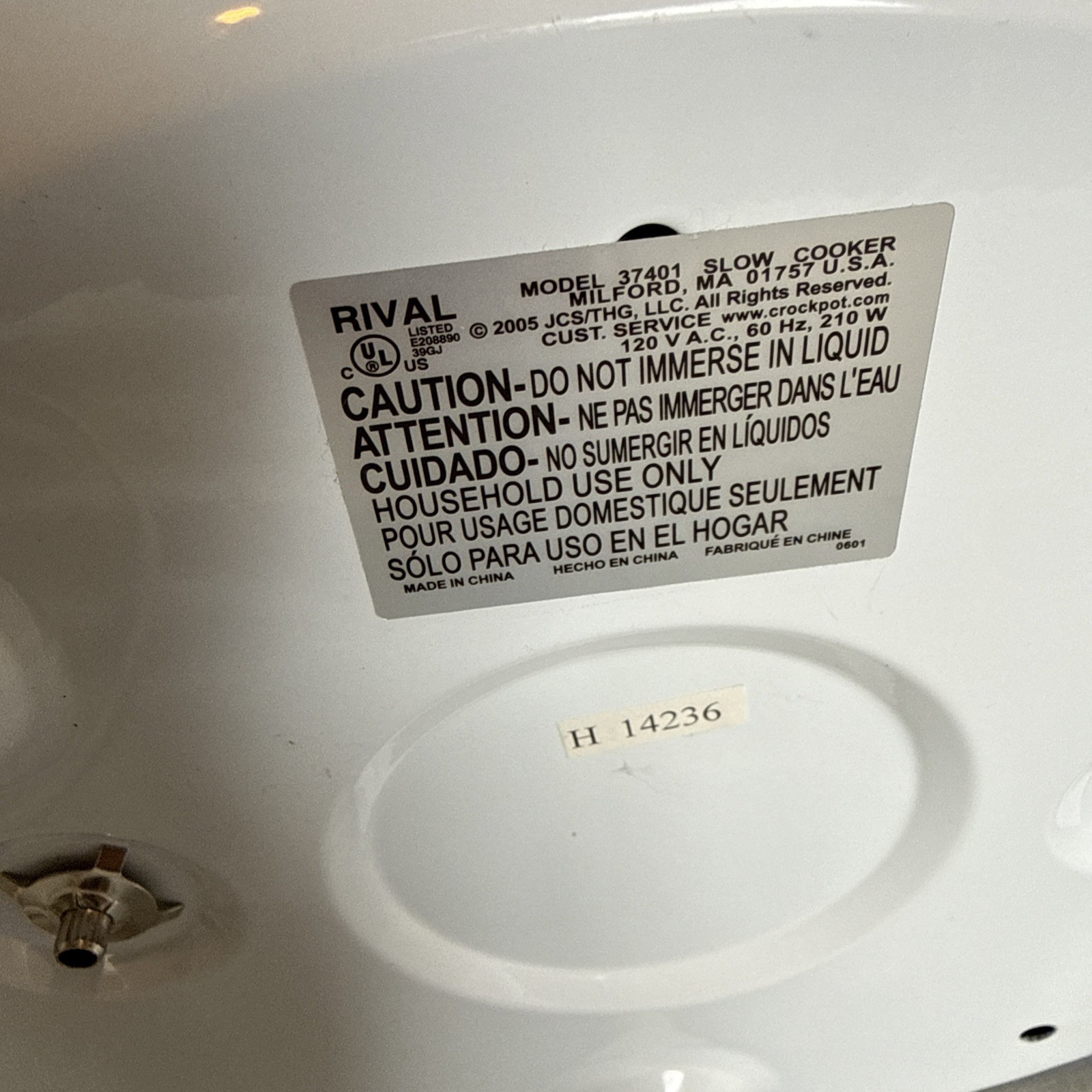 Rival Crock-Pot Stoneware Slow Cooker Oval White 4qt