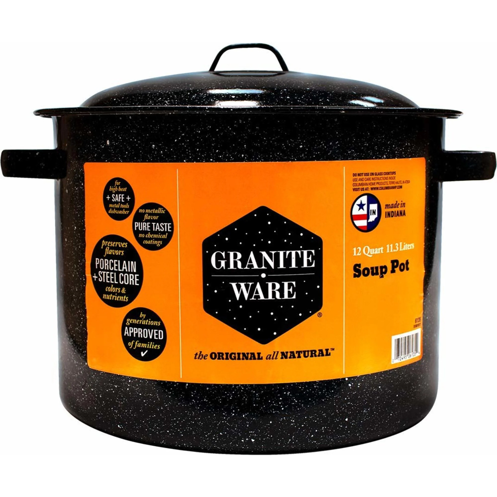 12-Quart Stock Pot – Speckled Black