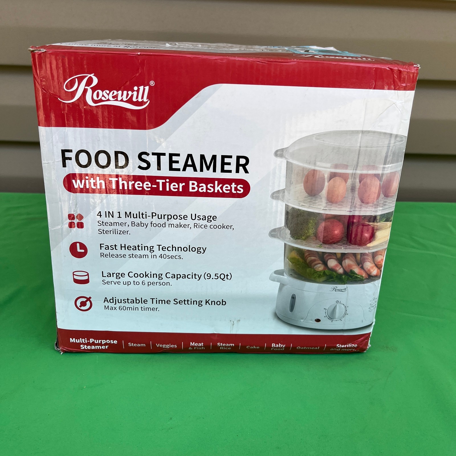 NWT Rosewill Food Steamer With Three Tier Baskets