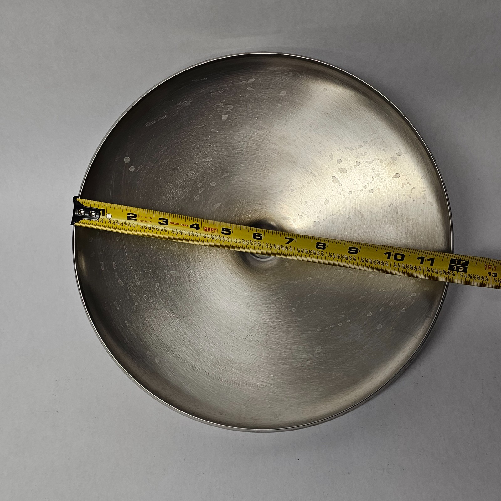 12″ Metal Skillet Lid Pot Pan Replacement Silver Chrome Black Knob Handle