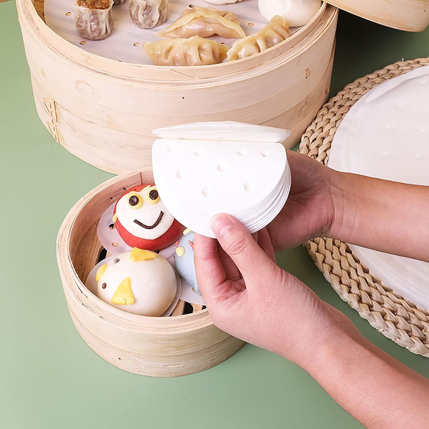 400 Pcs Non-Stick Bamboo Steamer Liners – 4 Inch Sheets for Perfect Cooking