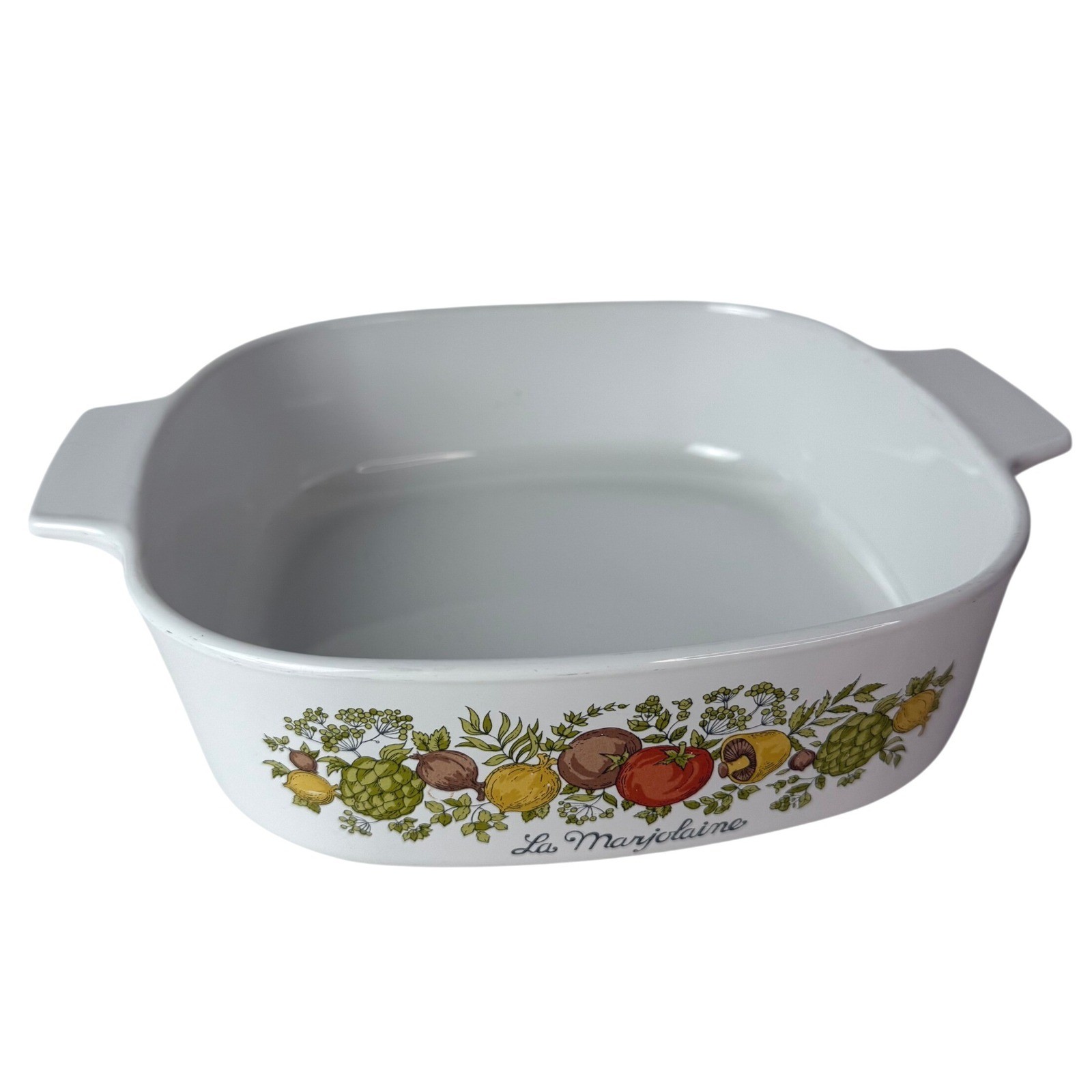 Vintage Corning Ware Spice of Life 2 Liter Casserole Dish A-2-B White Pyroceram