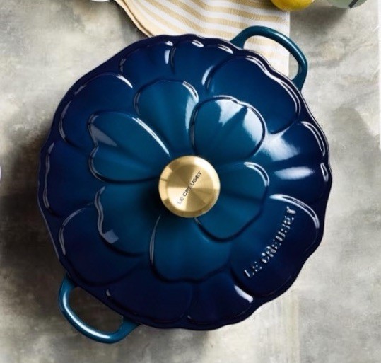 Le Creuset Signature Cast Iron 2.25 Qt Agave Teal Petal Braiser Lid France NEW