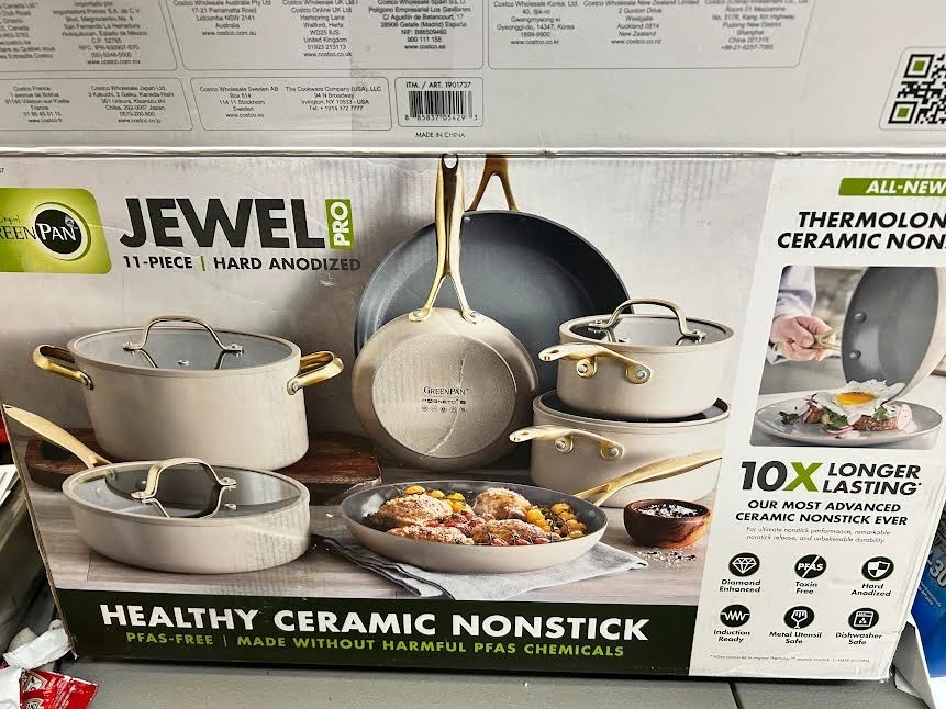 GreenPan Jewel Pro 11-Piece Beige Hard Anodized Ceramic Nonstick Pan Set