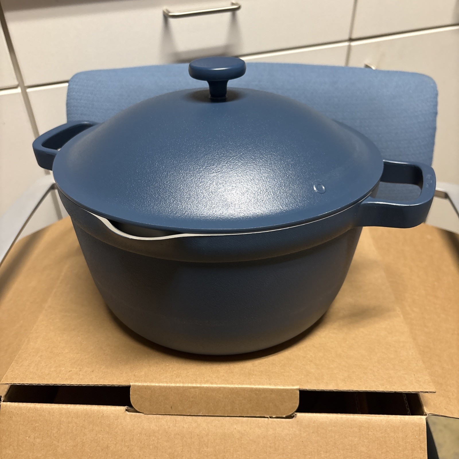 Our Place -The Perfect Pot w/Lid 5.5 Qt Nonstick Ceramic Bluesalt W/ Hot Grips