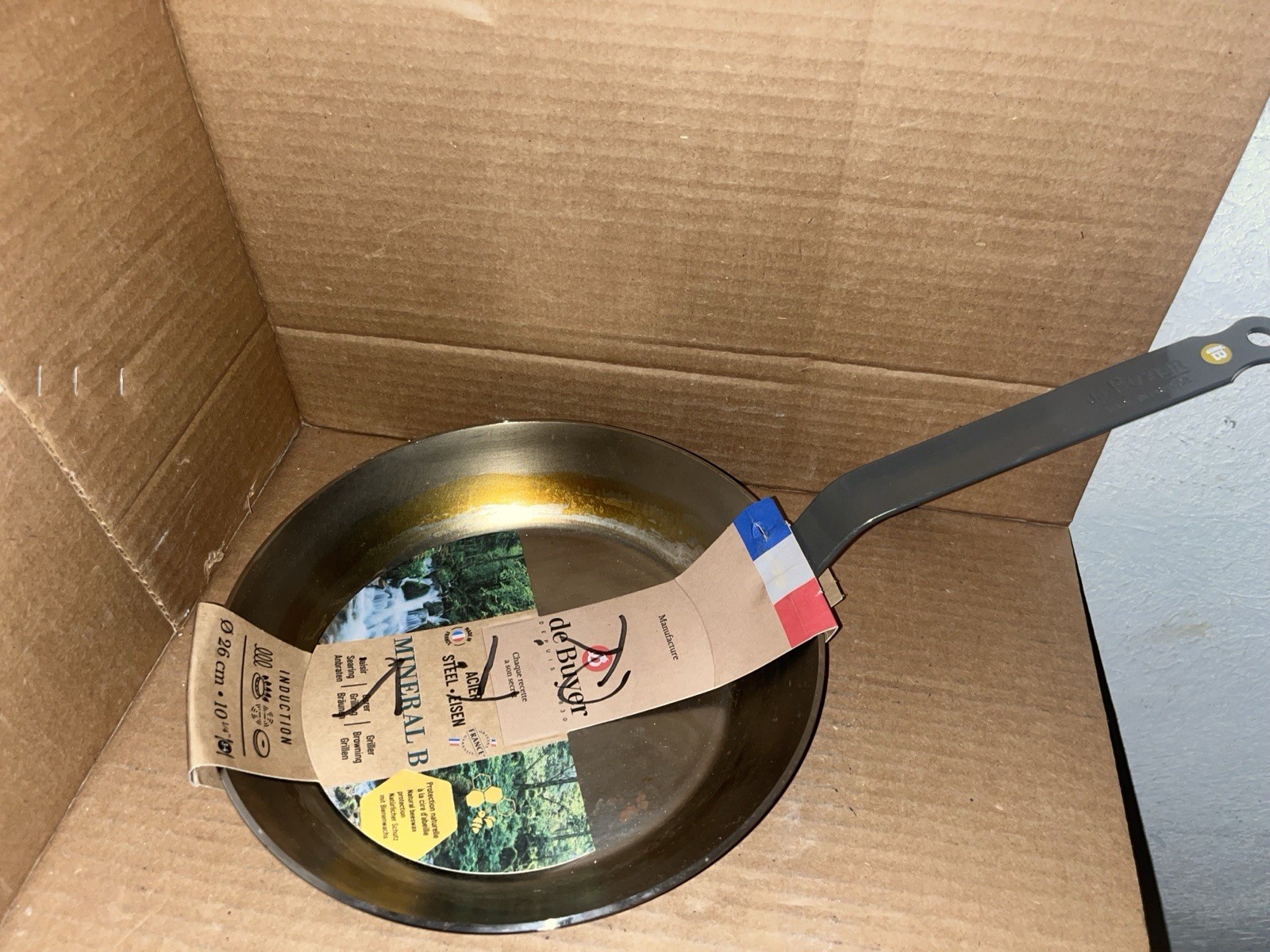 De Buyer Mineral B Element Carbon Steel Non-Stick Oven Safe Fry Pan 10.25”