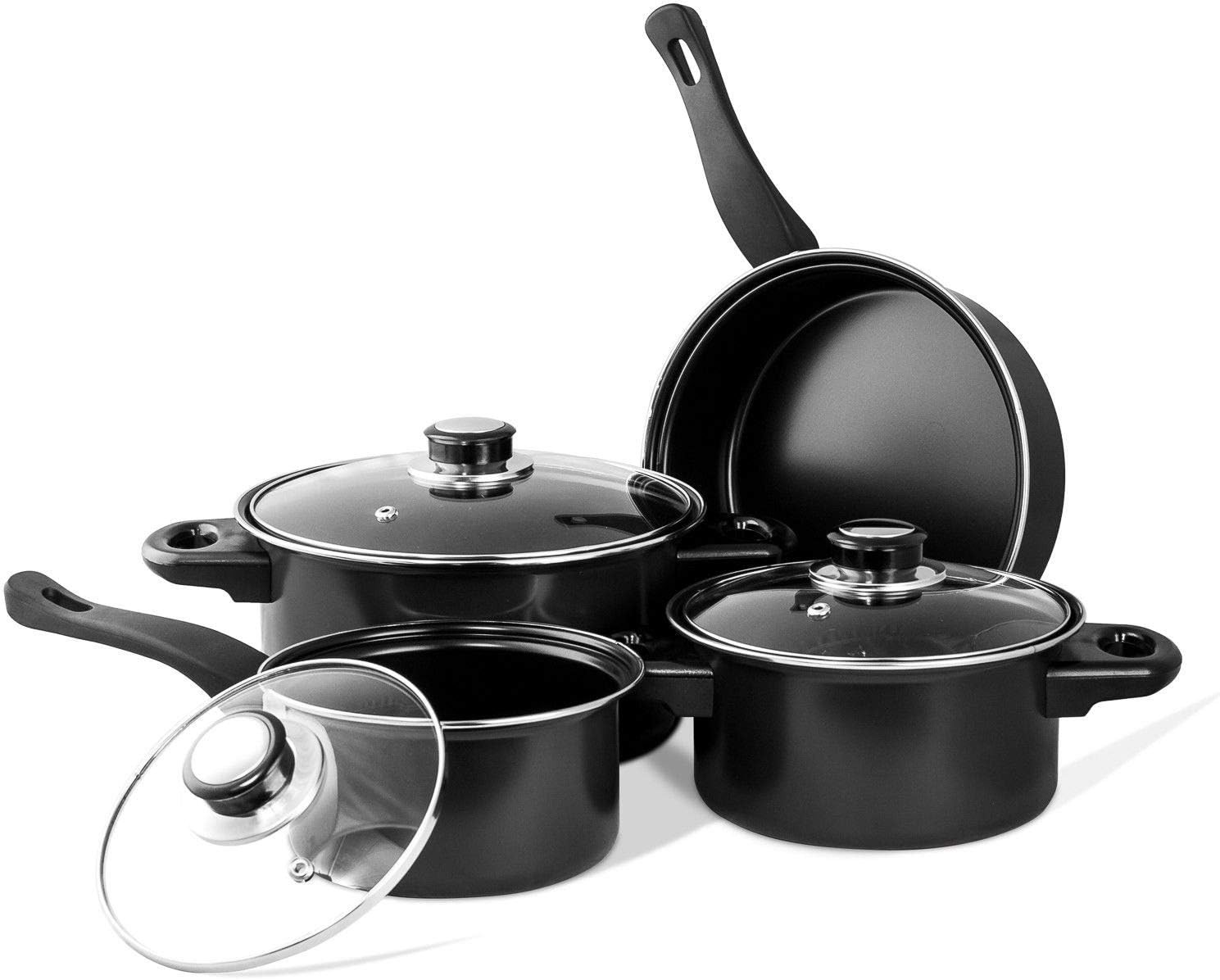 7 Pc Carbon Steel Nonstick Cookware Set, Pots & Pans Set, Dishwasher Safe Cookwa