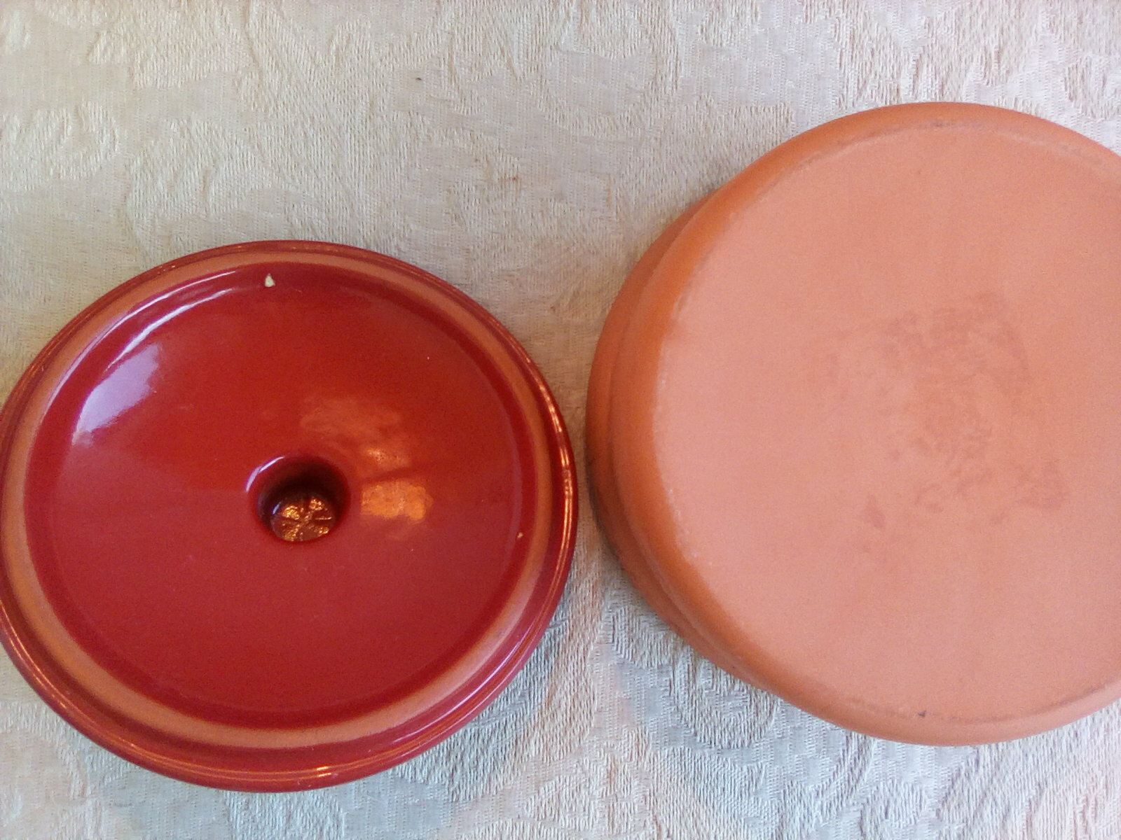 Graupera Terracotta Red Lidded Ramekin Small Baking Dish 4.5″ Across Made Spain