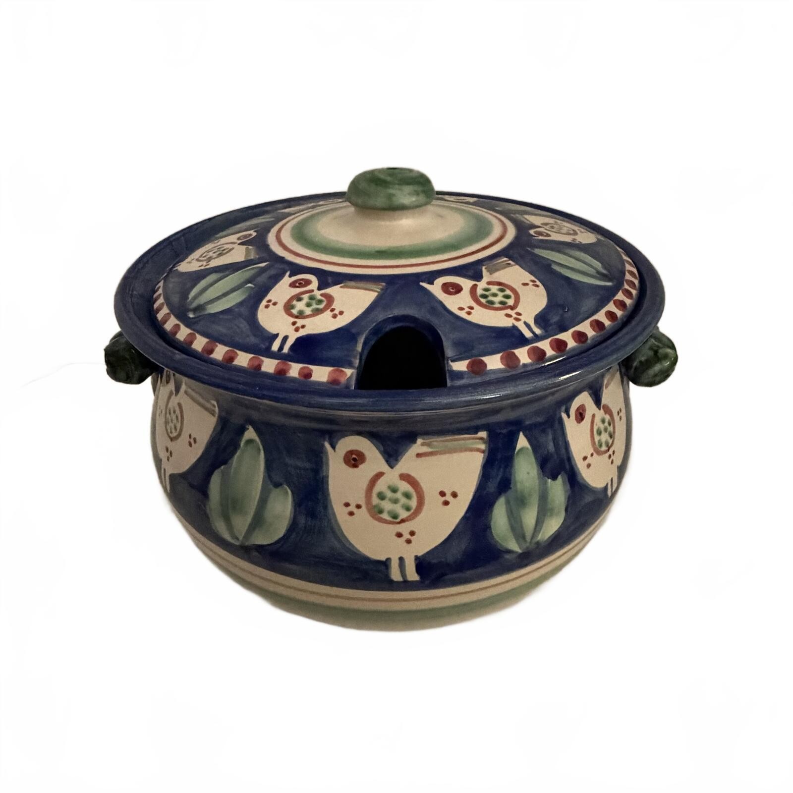 Vintage Vietri Italy Solimene Campagna hand-painted ceramic soup tureen