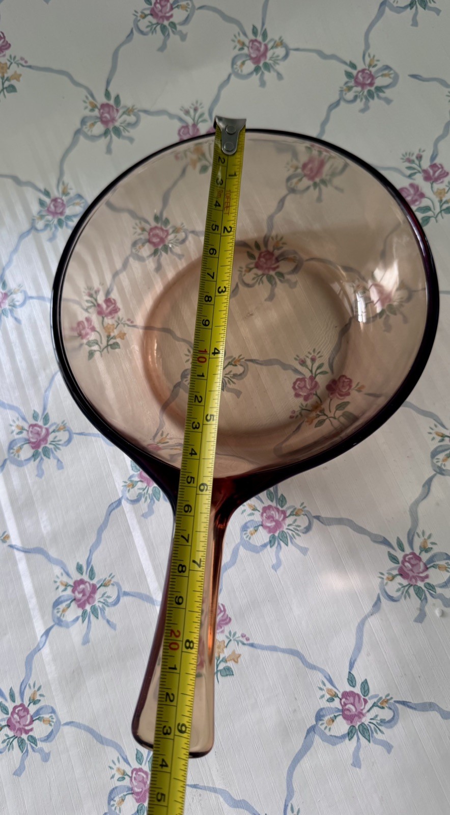Vtg Visionware Skillet Corning Amber 5.5″ Fry Pan w/ Pyrex Lid USA