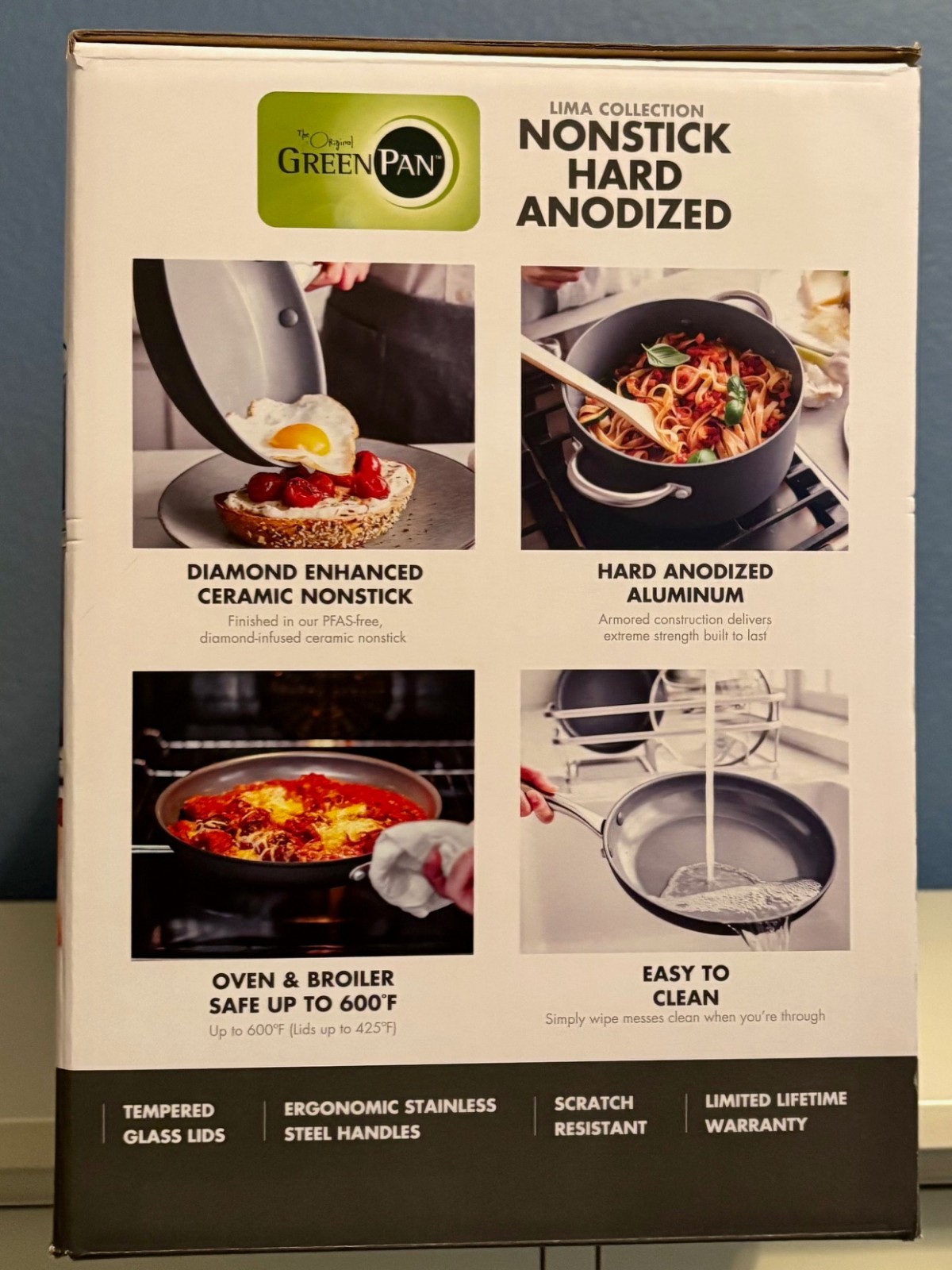 GreenPan Lima Coll 10 Piece Hard Anodized Healthy Ceramic Nonstick Cookware Set