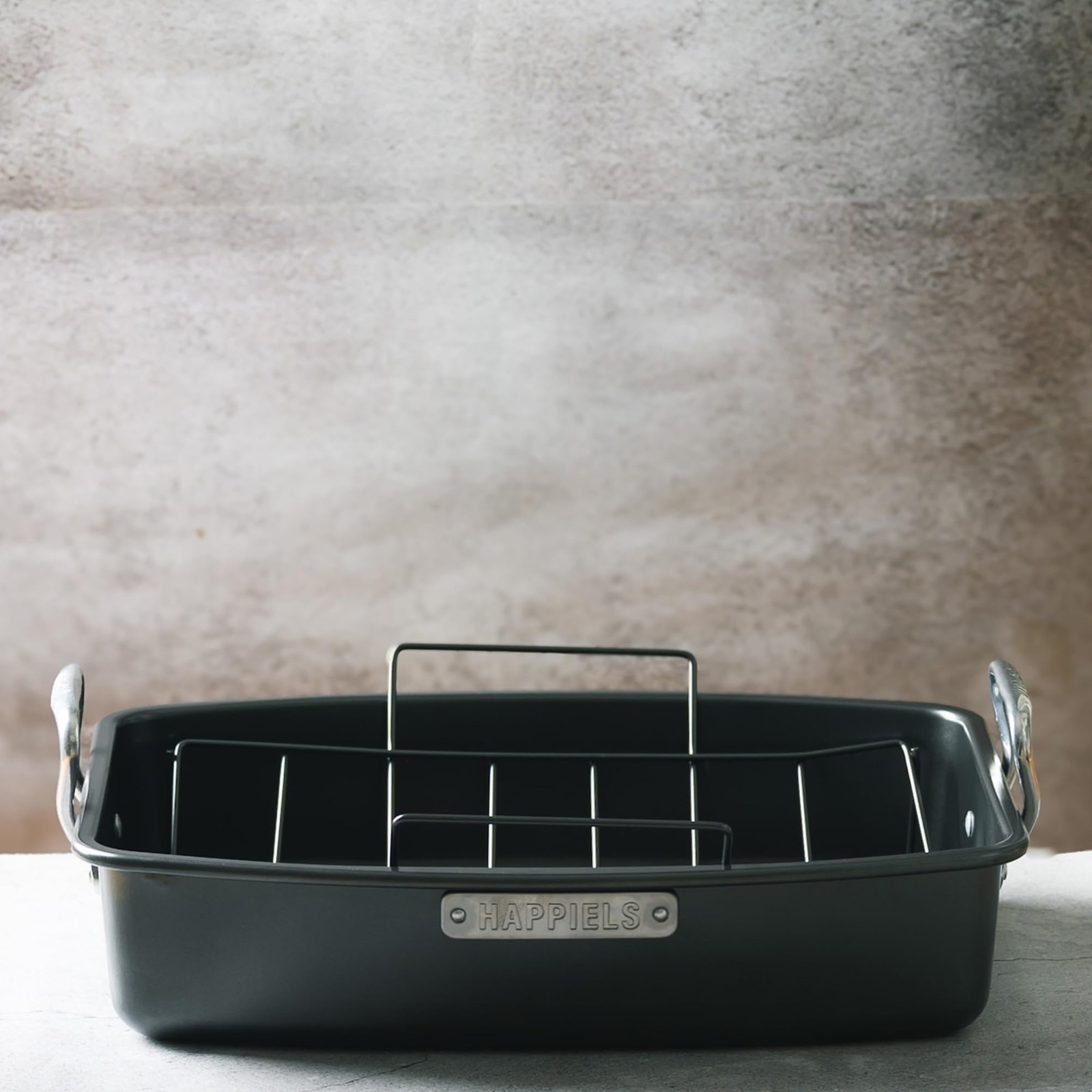 13×17 inch Roasting Pan with Rack, 20-25 lb Nonstick