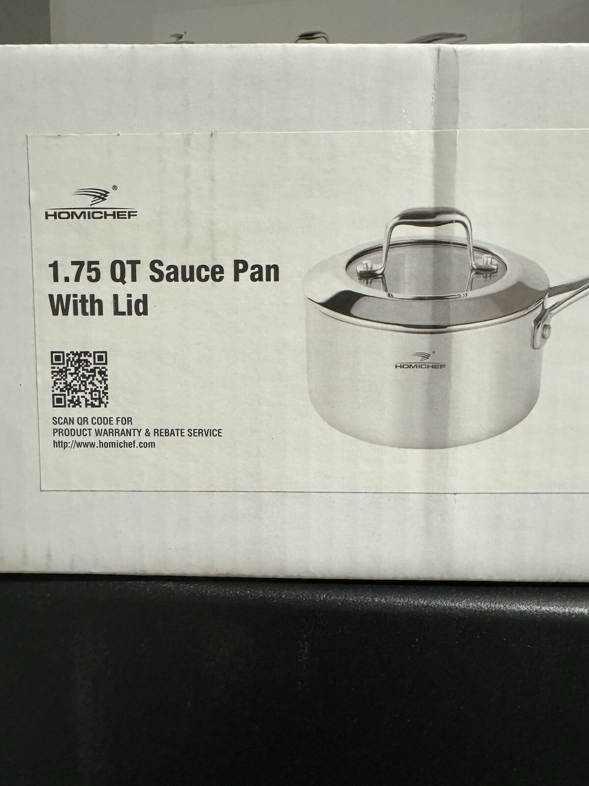Homi Chef Mirror Polished Stainless Steel 1.75 Qt Sauce Pan With Lid 3-Ply