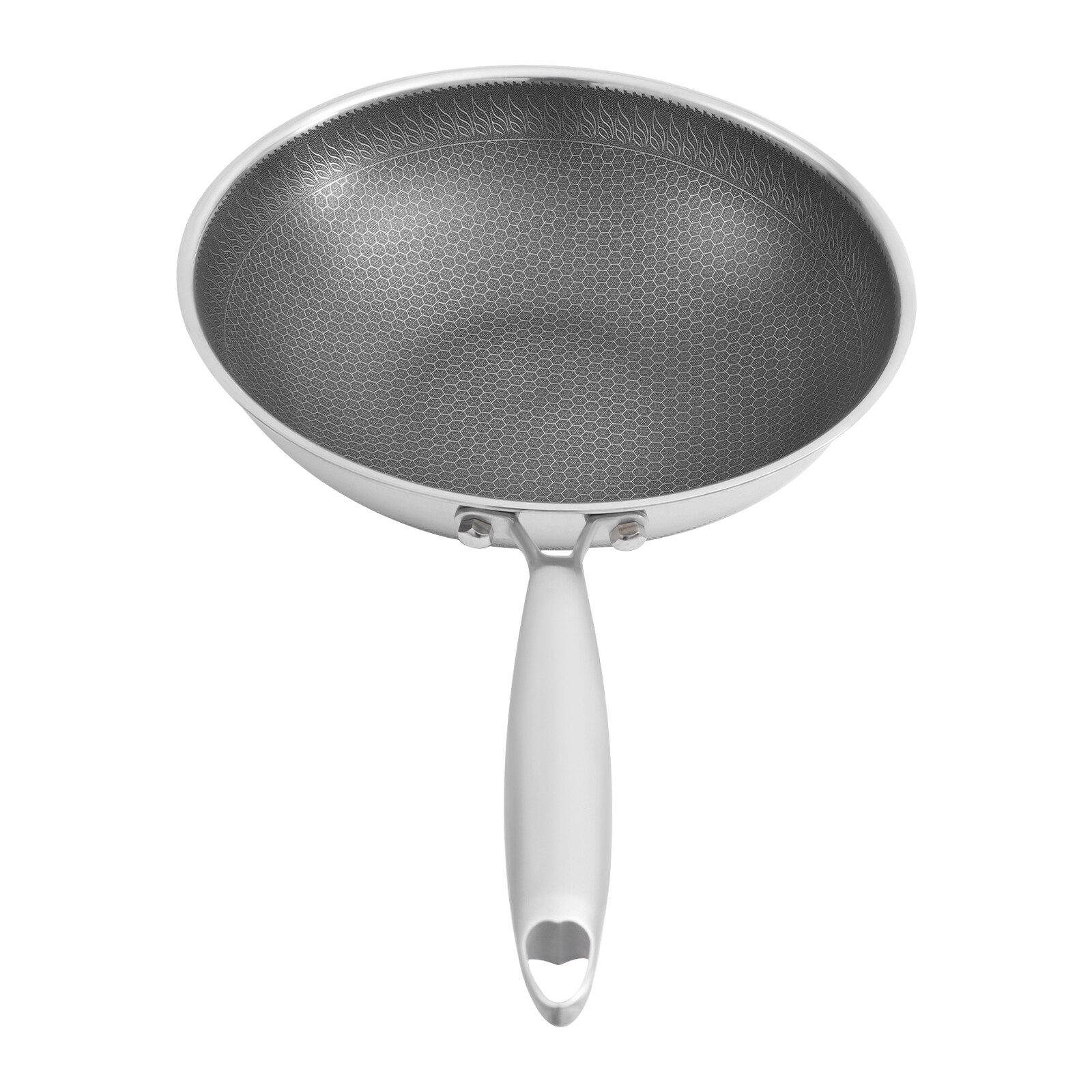 Honeycomb Wok, Stainless Steel Cooking Frying Pan, Stir-fry Pan 32*8.5cm