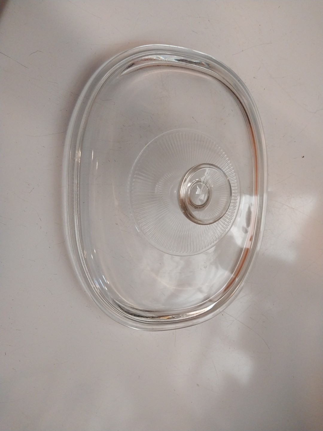 Vtg Clear Glass Replacement PYREX Oval Lid F12 C Casserole Dish