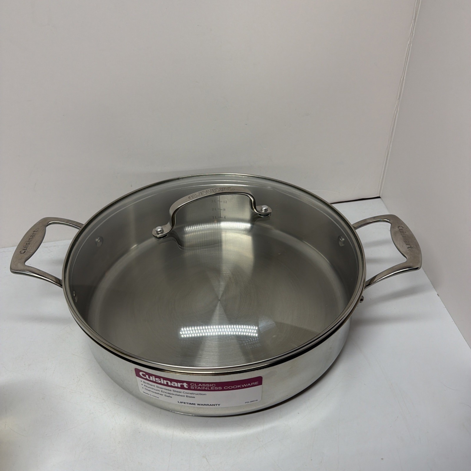 CUISINART STAINLESS STEEL 5.5 QT SAUTÉ PAN w/2 HANDLEs & COVER Model 8755-30BO-1