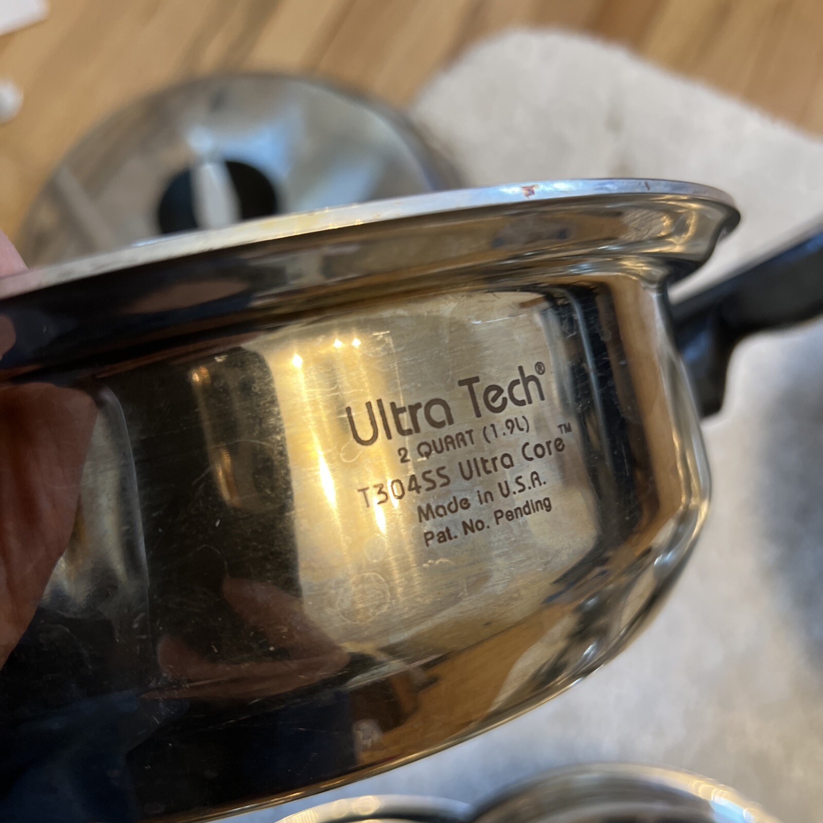 Carico Ultra Tech Stainless Cookware (7) Pan Skillet Pots T304SS USA Ultra Core